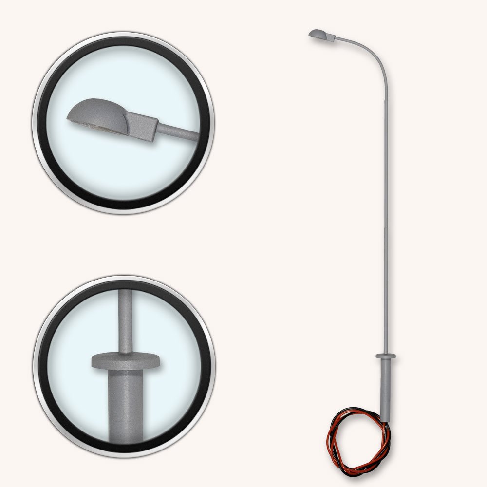 Curved street lamp - Round head - H0 gauge - Image 2
