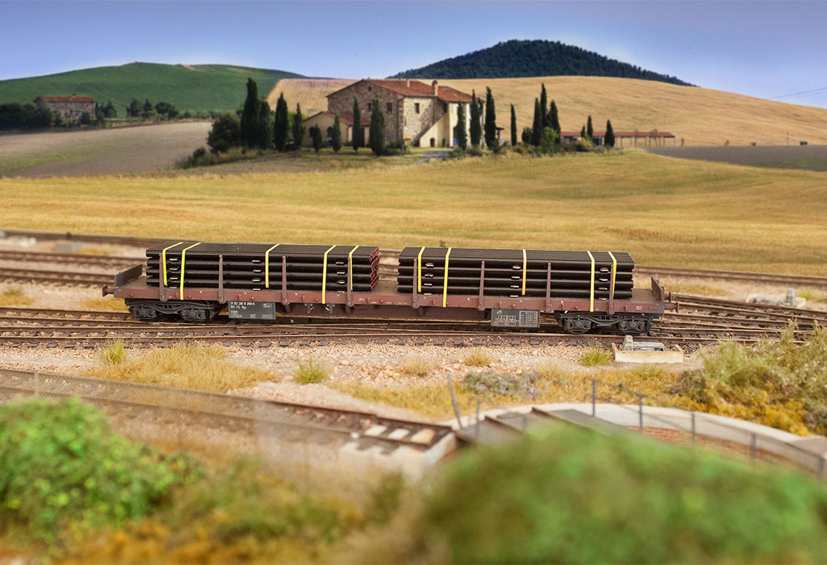 Rgs type wagon with 64 short pipes load - Image 7